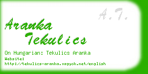 aranka tekulics business card